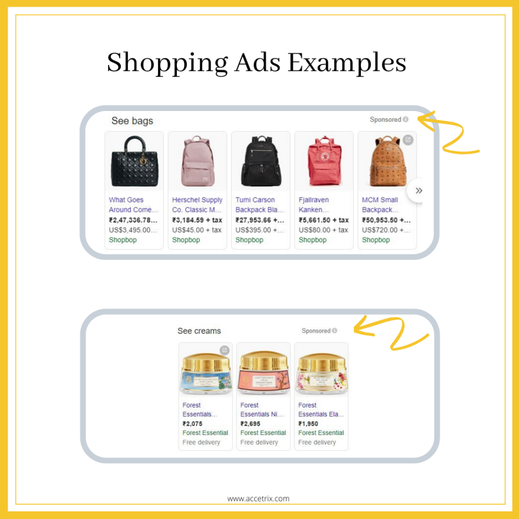 PPC Shopping ads example 